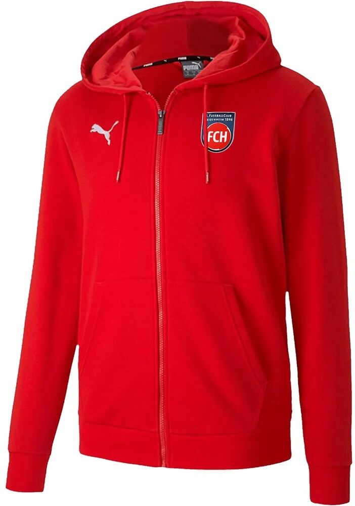 Puma 1. Fc Heidenheim Casuals Felpa Con Cappuccio - Adulto - S;m;l;xl;2xl;3xl - Rosso