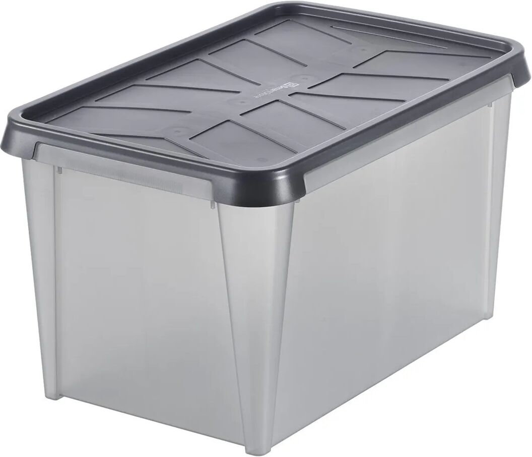 SMARTSTORE Contenitore Tenuta Stagna Per Alimenti 60x35x40 Cm (Lxhxp) 50 L Grigio Con Coperchio