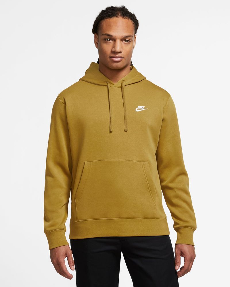 Nike Felpa con cappuccio Sportswear Club Fleece Giallo Senape Uomo BV2654-716 XS