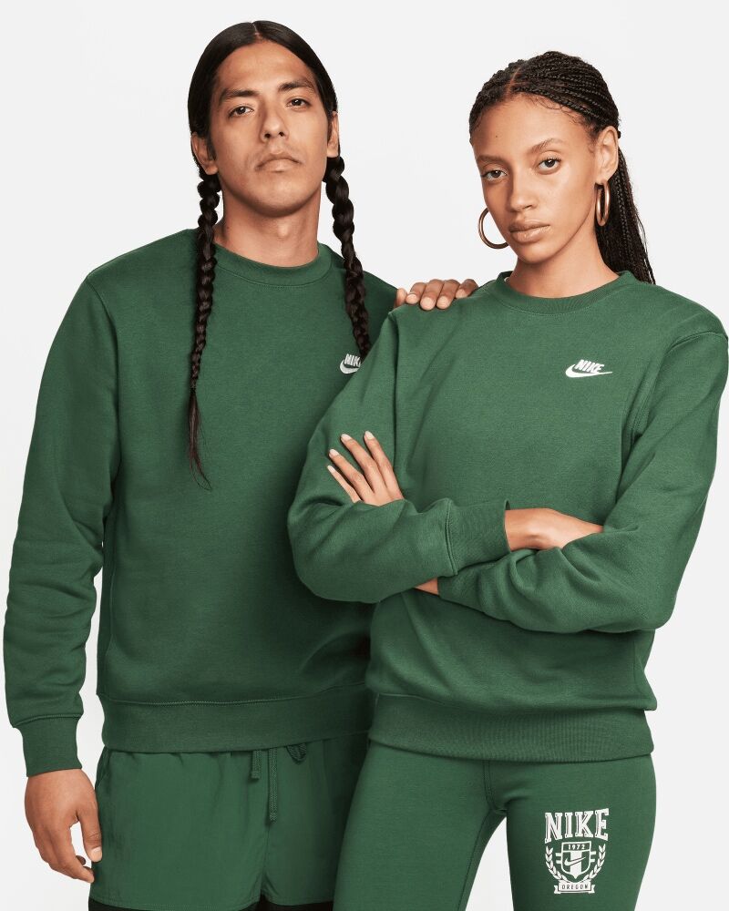 Nike Felpa Sportswear Club Fleece Verde oliva Uomo BV2662-323 XS