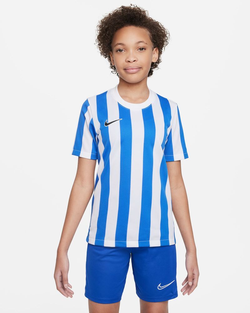 Nike Maglia Striped Division IV Blu Bianco e Reale per Bambino CW3819-102 M