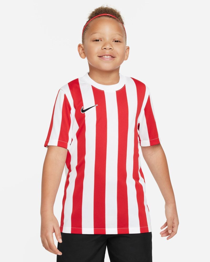 Nike Maglia Striped Division IV Bianco e Rosso per Bambino CW3819-104 S