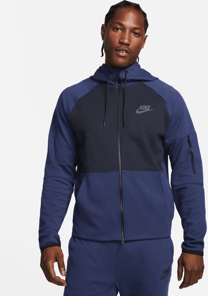 Nike Felpa con zip e cappuccio Sportswear Essential Blu Navy e Nero Uomo DD5284-410 M