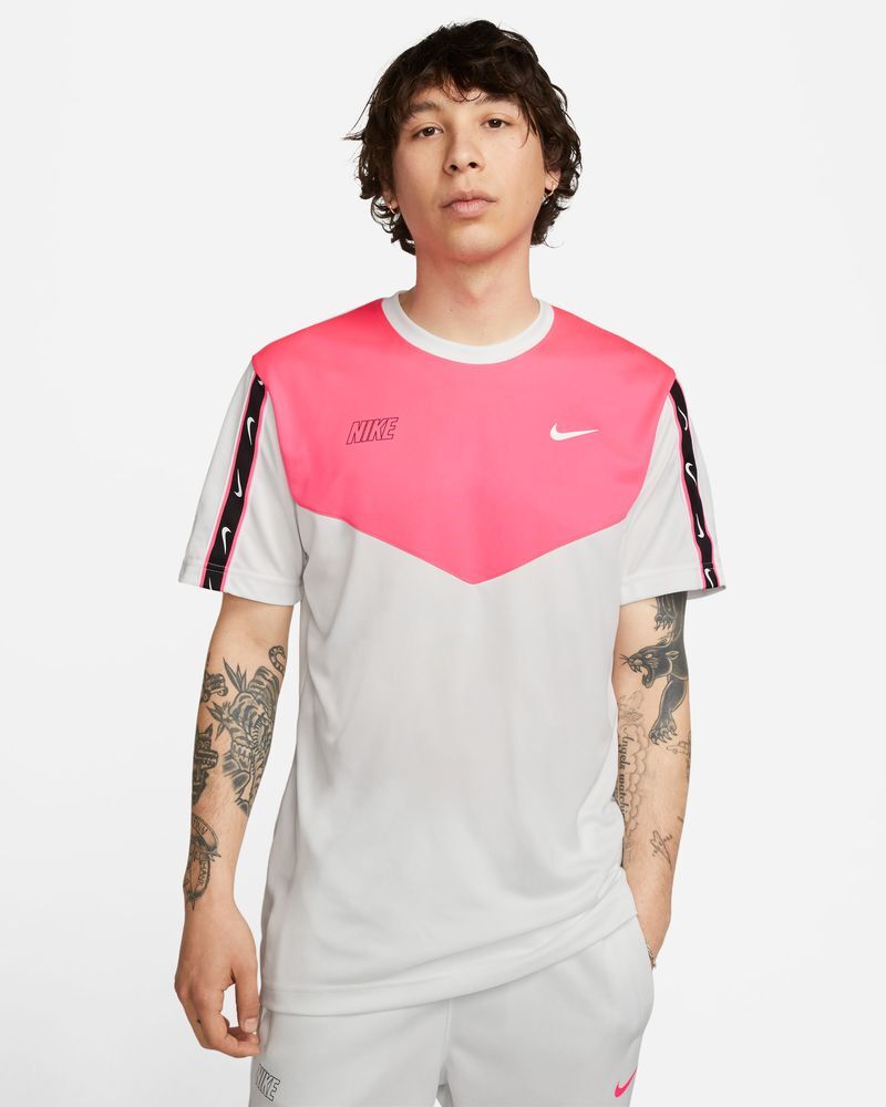 Nike Maglietta Repeat Bianco e Rosa per Uomo DX2301-122 L