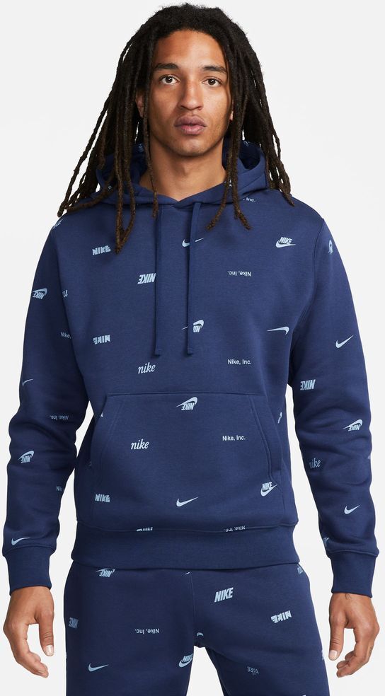 Nike Felpa con cappuccio Club Blu Navy Uomo FB7434-410 M