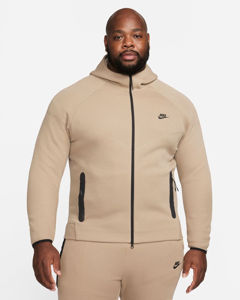 Nike Felpa con zip e cappuccio Sportswear Tech Fleece Beige Uomo FB7921-247 XS