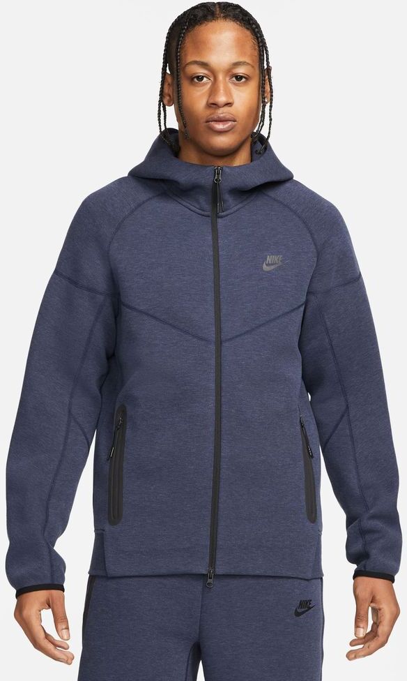 Nike Felpa con zip e cappuccio Sportswear Tech Fleece Blu Navy Uomo FB7921-473 XS