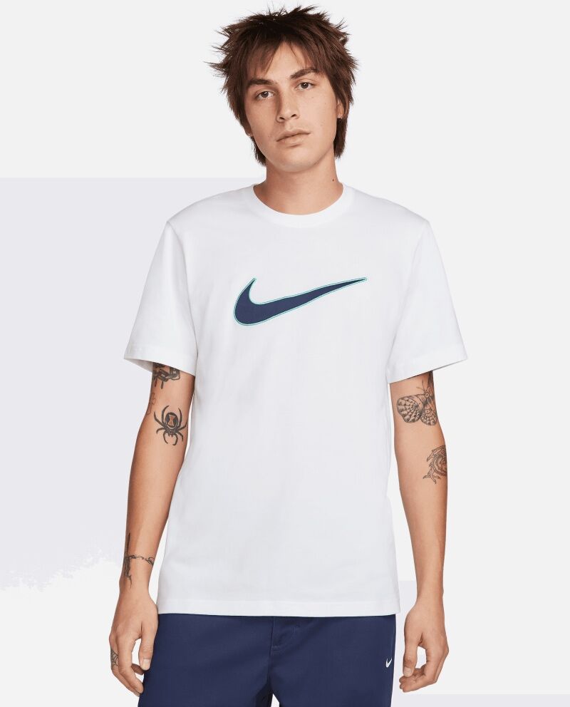 Nike Maglietta Sportswear Bianco e Blu Uomo FN0248-101 M