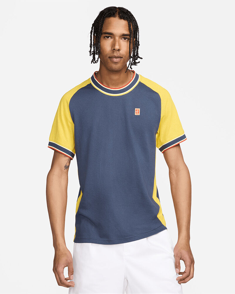 Nike Top da tennis Court Blu e Giallo Uomo FN0318-437 M