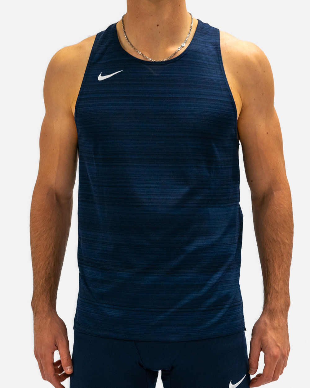 Nike Canotta da running Stock Blu Navy Uomo NT0300-451 XL