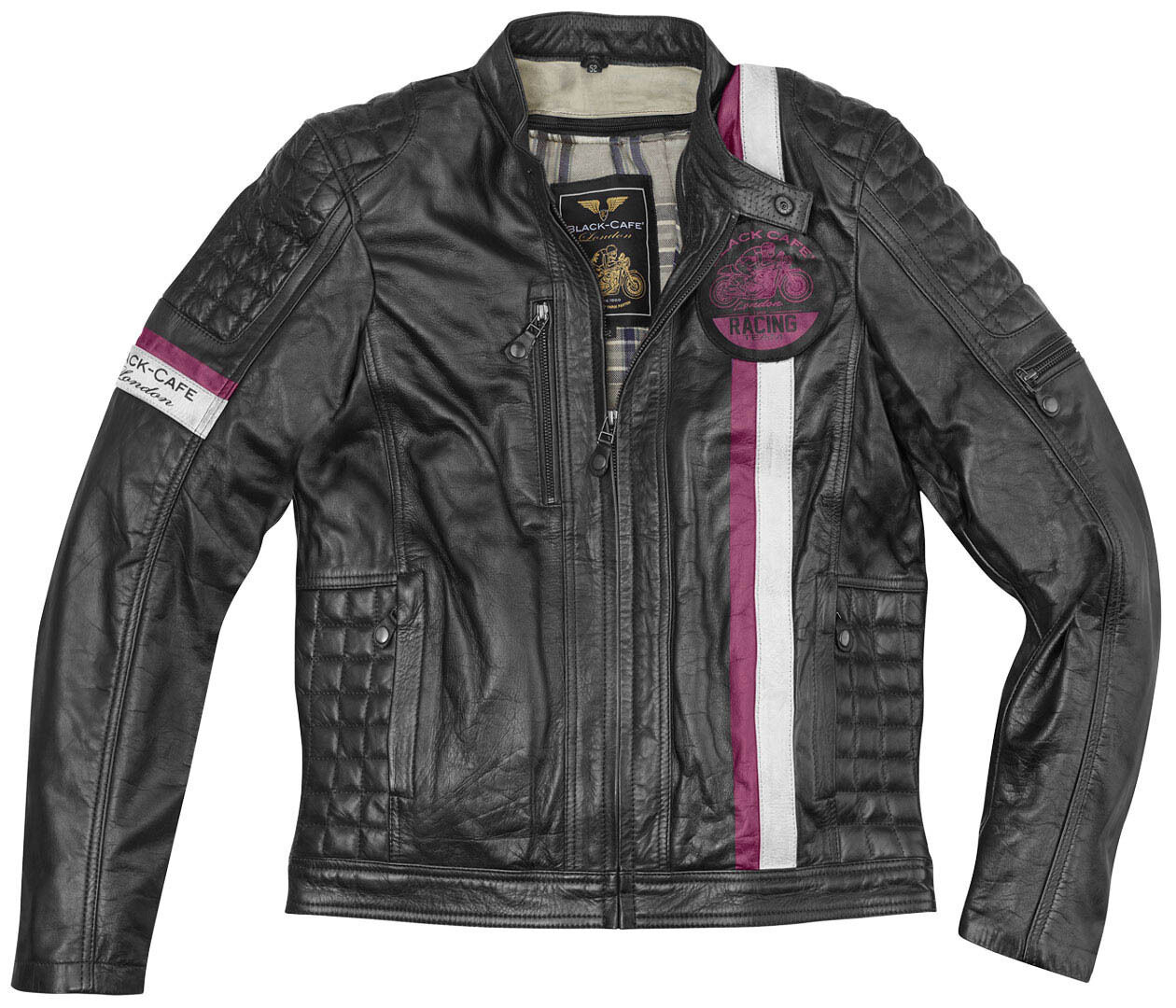 Black-Cafe London Barcelona Giacca in pelle motociclistica Nero 54