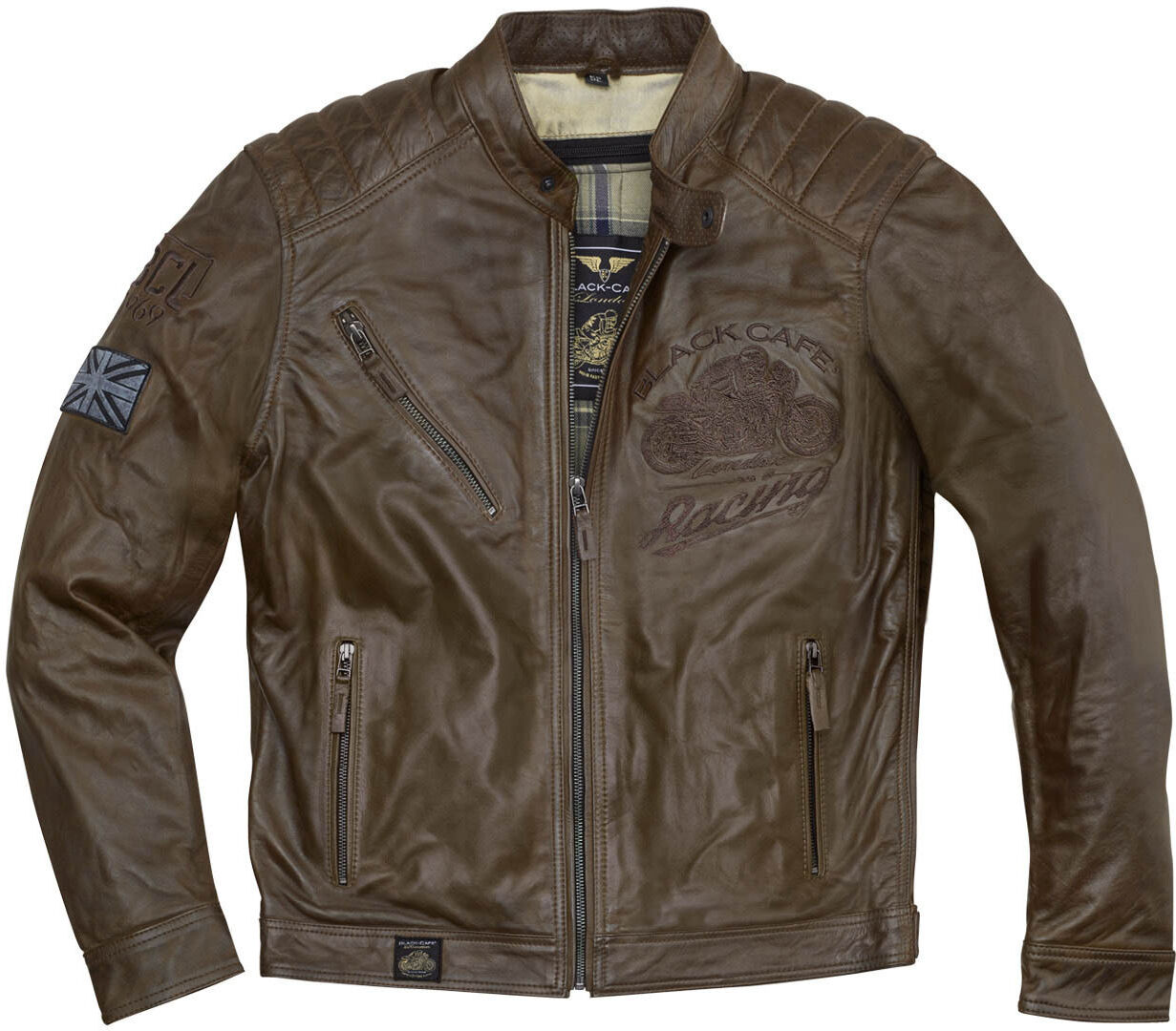 Black-Cafe London Black Cafe London Houston Giacca in pelle motociclistica Marrone 50