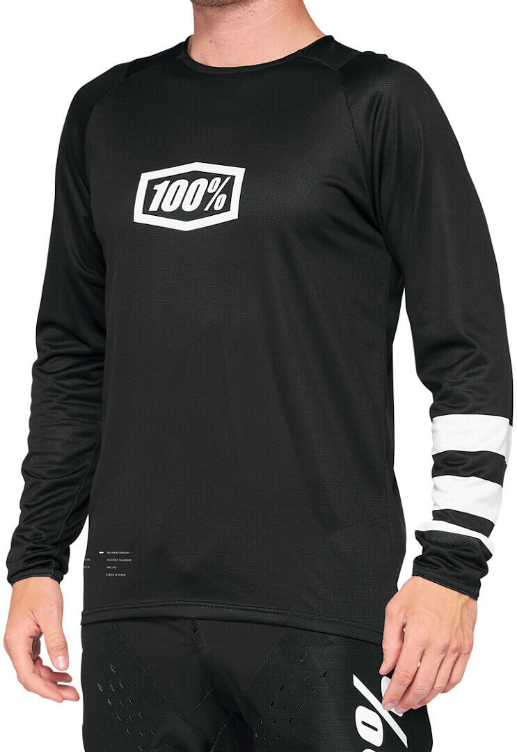 100% R-Core Maglia da bicicletta Nero Bianco S