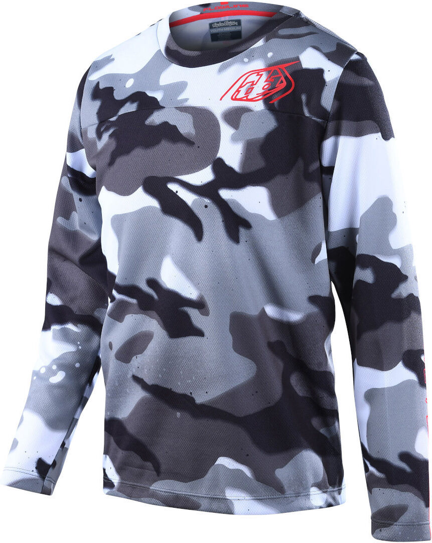 Lee Flowline Spray Camo Maglia da bicicletta giovanile Bianco Multicolore S