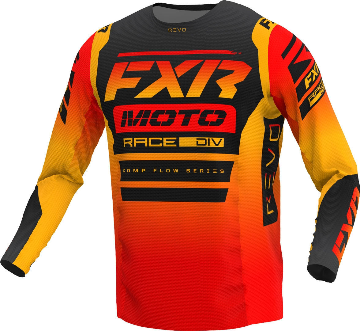 FXR Revo Comp Maglia Motocross Nero Arancione 4XL
