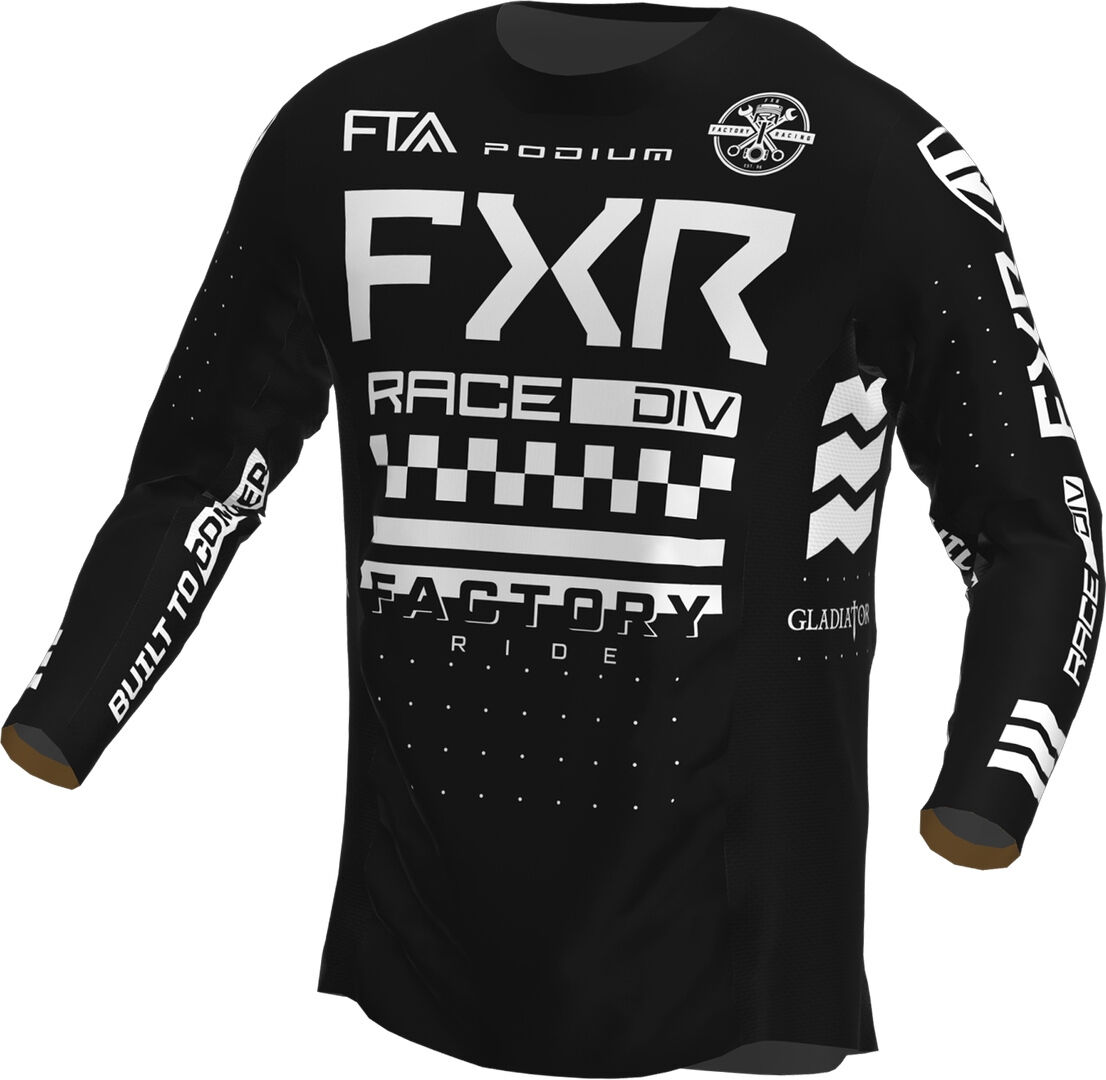 FXR Podium Gladiator 2023 Maglia Motocross Nero Bianco 4XL