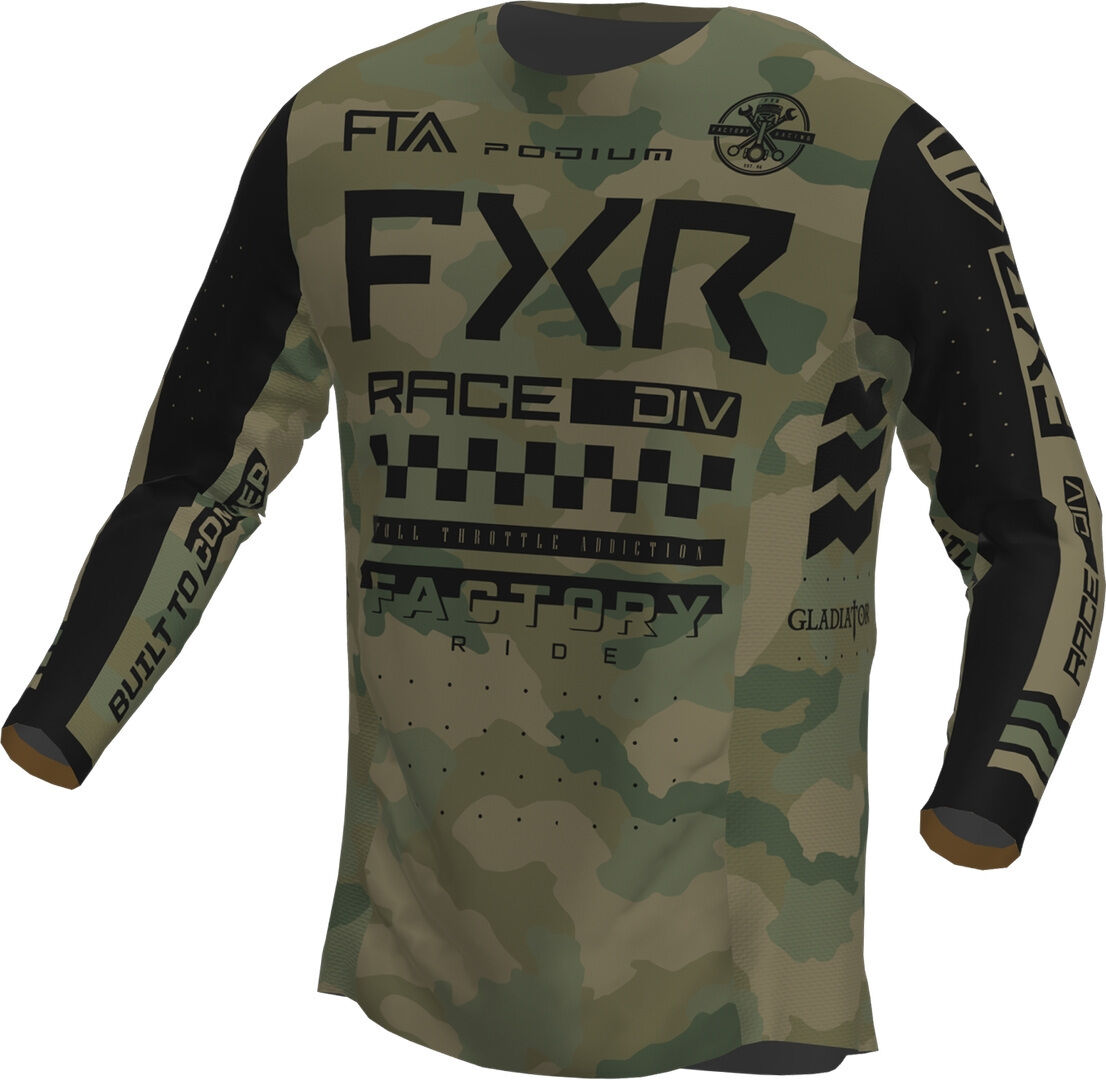 FXR Podium Gladiator 2023 Maglia Motocross Nero Verde 3XL