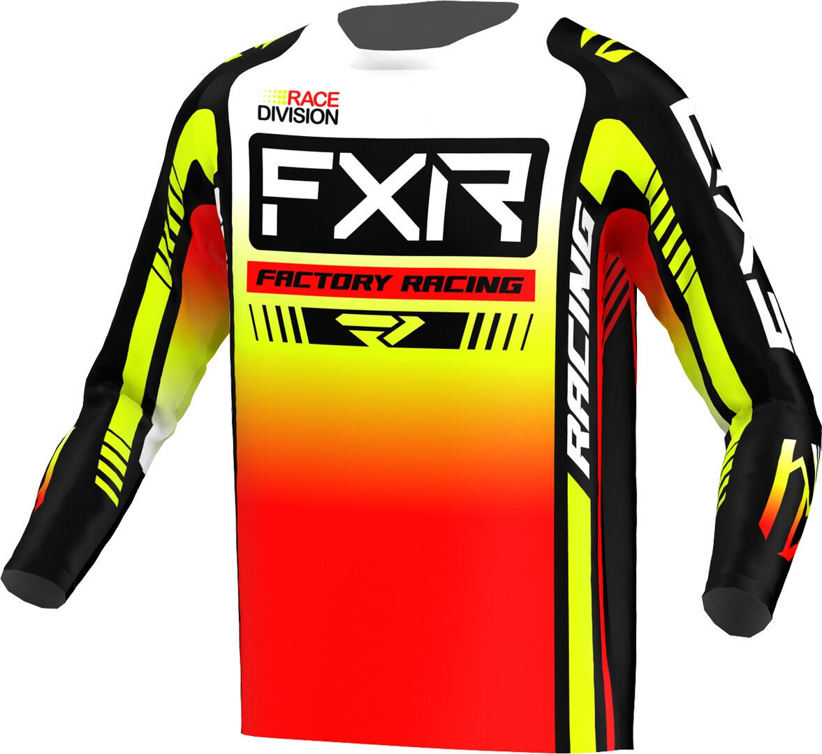 FXR Clutch Pro 2023 Maglia Motocross Nero Bianco Giallo XS