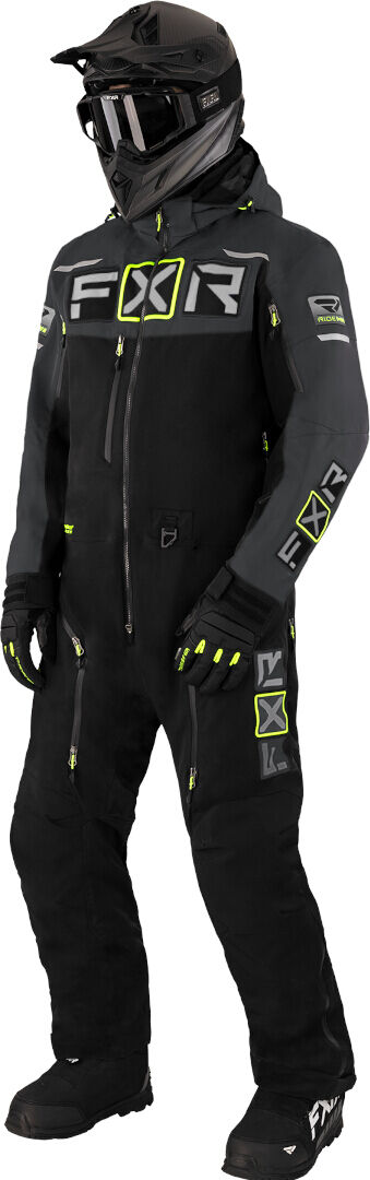 FXR Maverick Lite Tuta da motoslitta monopezzo Nero Grigio Giallo 3XL