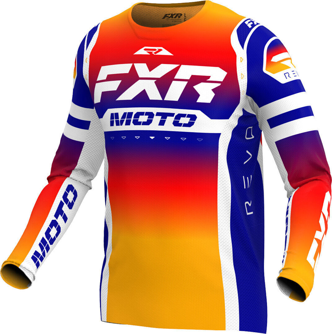 FXR Revo Pro LE Maglia Motocross Bianco Blu Arancione XL