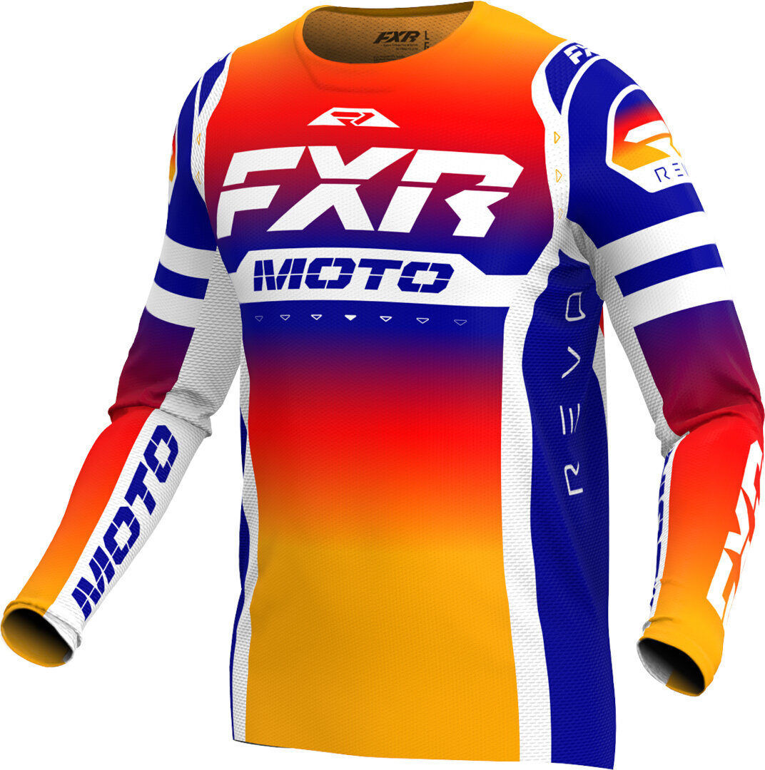 FXR Revo Pro LE Maglia Motocross Giovanile Bianco Blu Arancione L