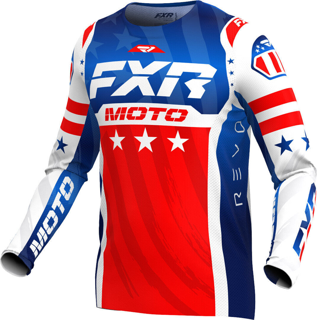 FXR Revo Pro Liberty LE Maglia Motocross Bianco Rosso Blu S