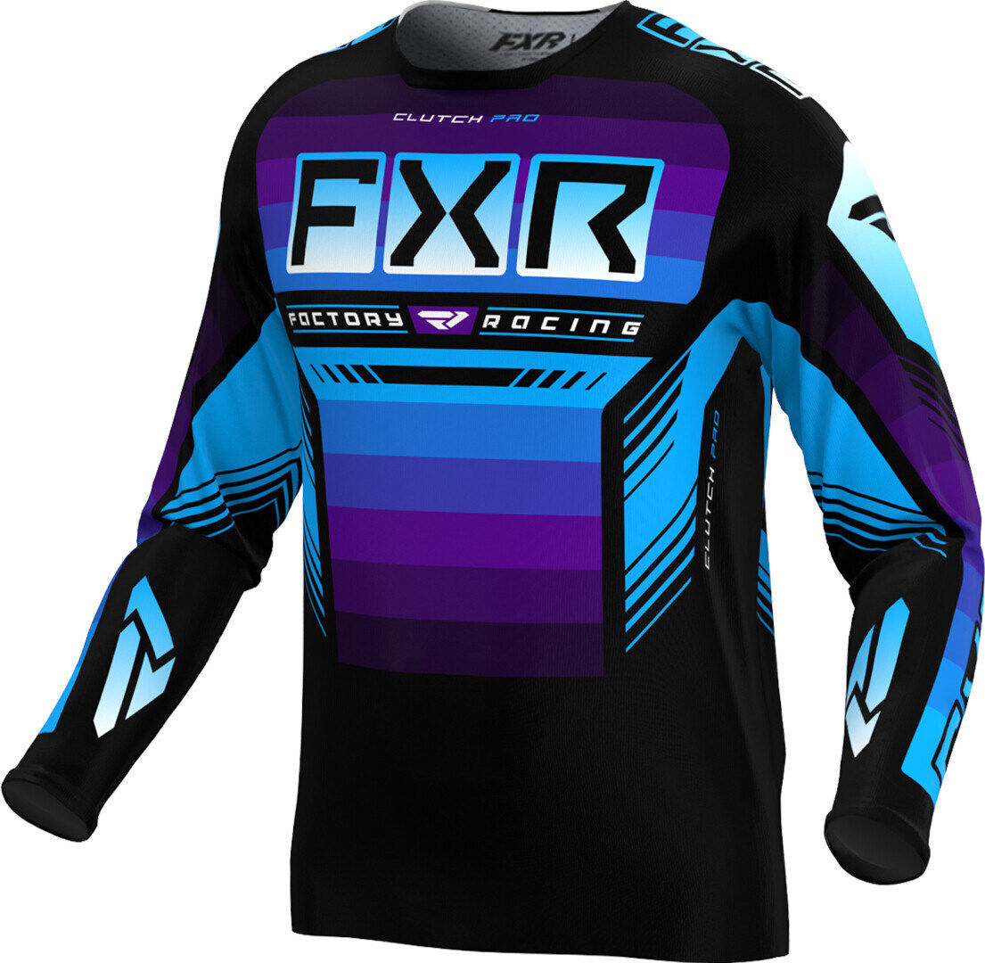 FXR Clutch Pro 2024 Maglia Motocross Nero Blu 3XL