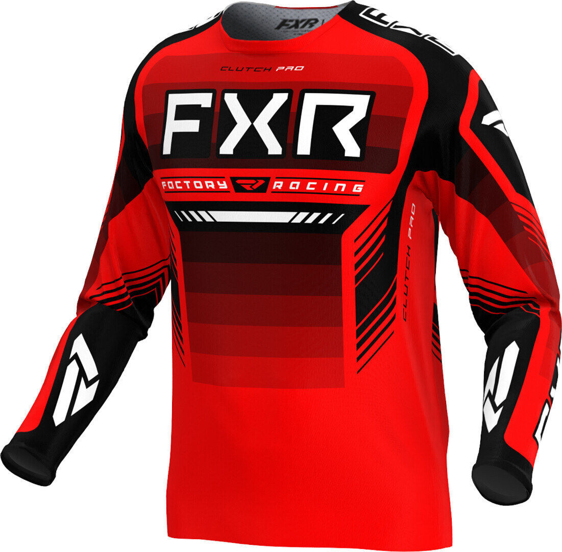 FXR Clutch Pro 2024 Maglia Motocross Nero Bianco Rosso XS