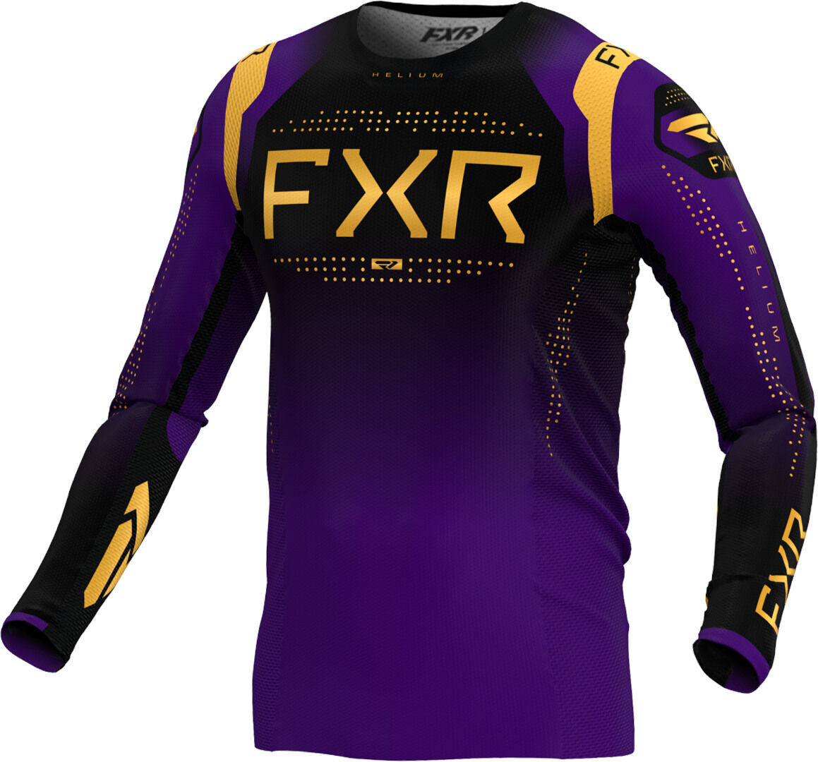 FXR Helium 2024 Maglia Motocross Nero Porpora Oro S