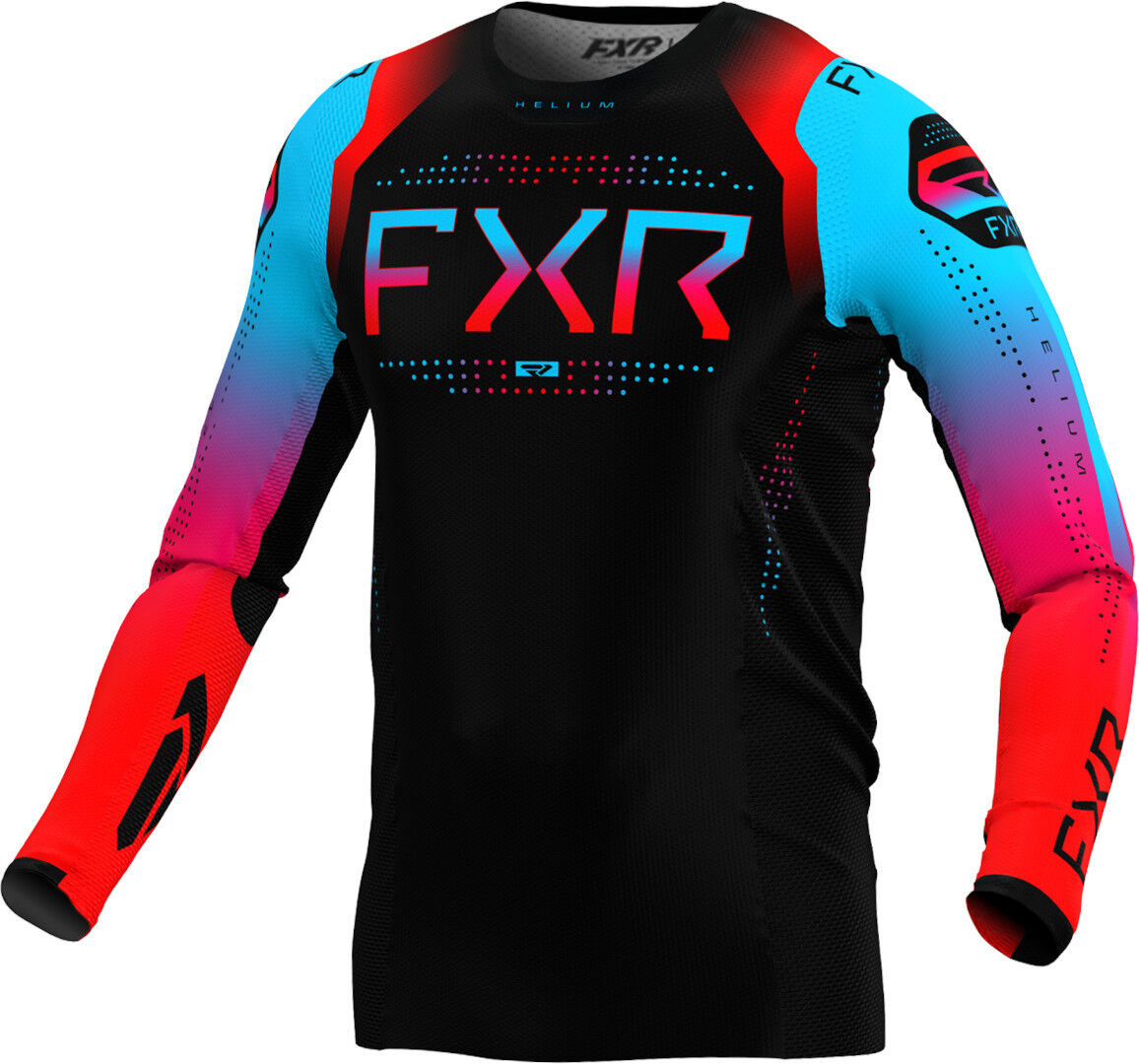 FXR Helium 2024 Maglia Motocross Nero Rosso Blu XL