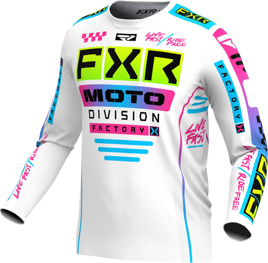 FXR Podium Gladiator 2024 Maglia Motocross Nero Bianco Blu M