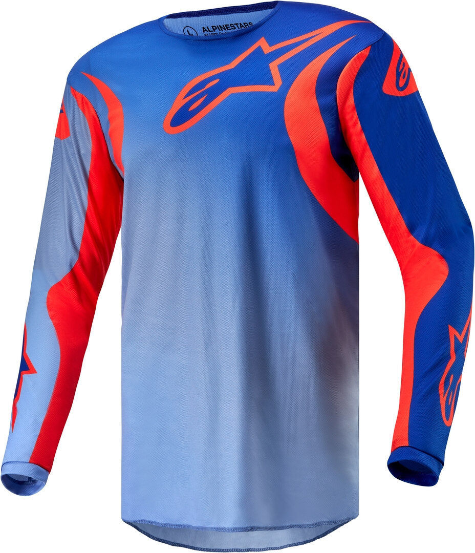 Alpinestars Fluid Lucent Maglia Motocross Rosso Blu 2XL