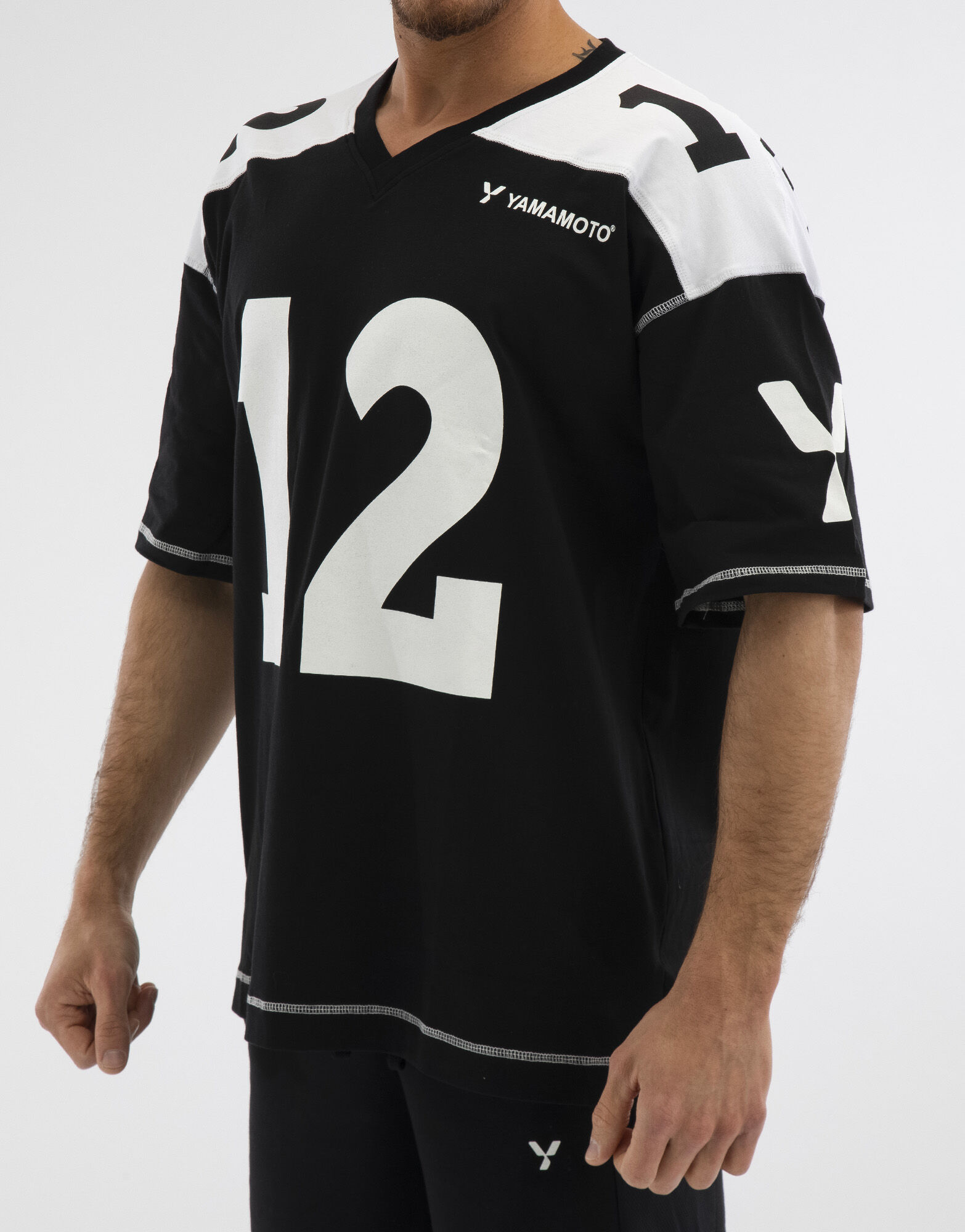 YAMAMOTO OUTFIT Football T-Shirt Colore: Nero / Bianco Xxxl