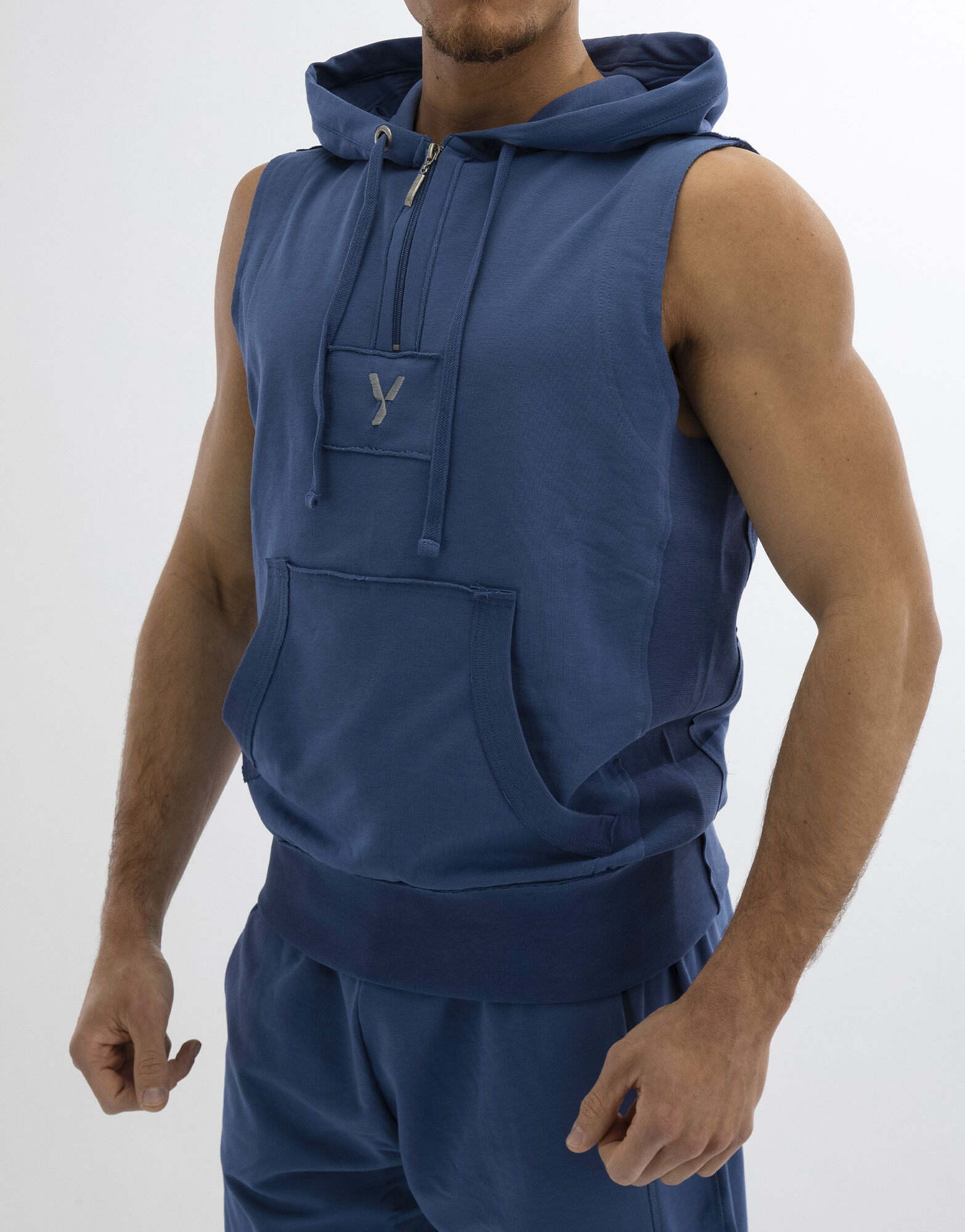 YAMAMOTO OUTFIT Sweatshirt Sleeveless Colore: Blu S