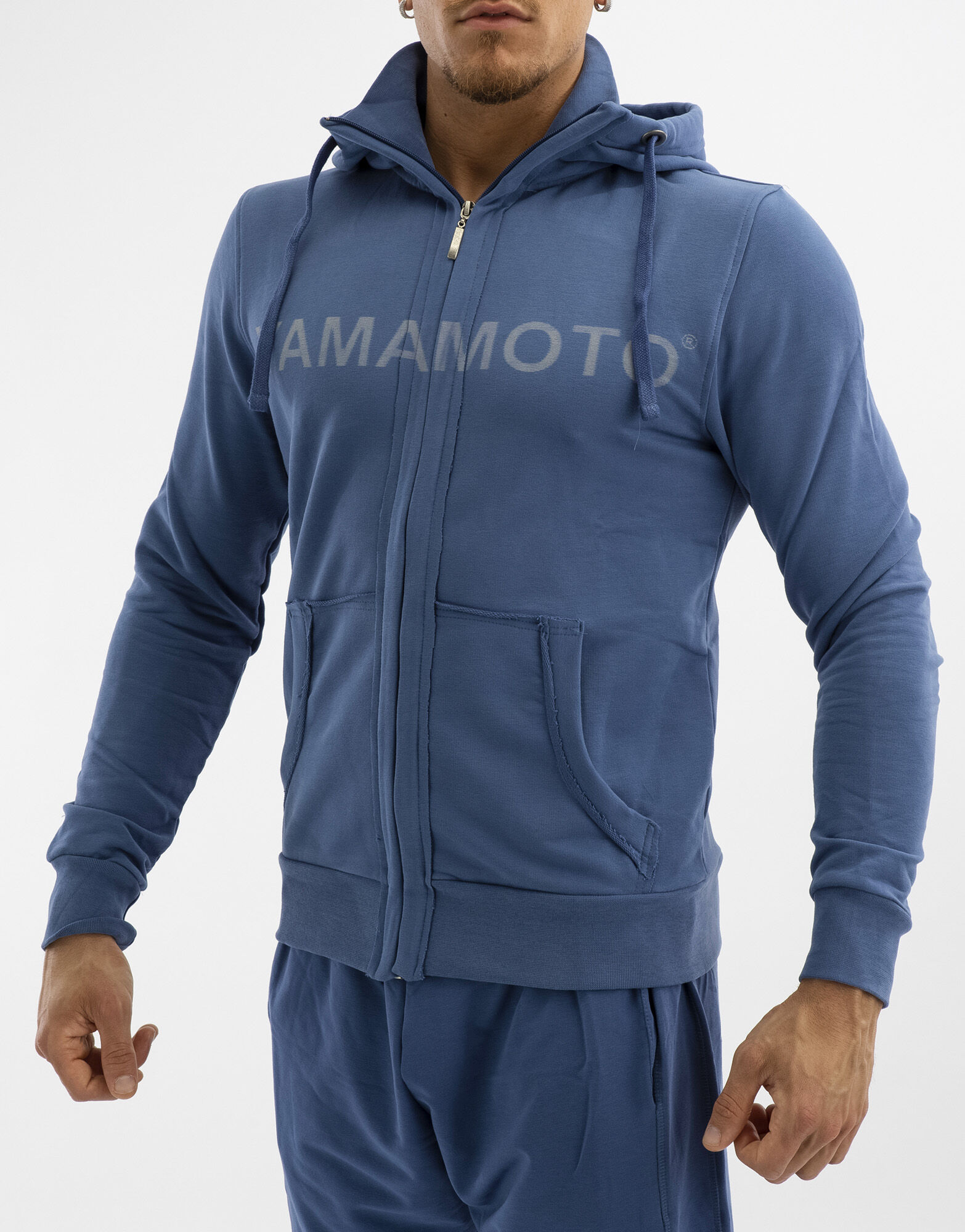 YAMAMOTO OUTFIT Sweatshirt Zip Colore: Navy Xl