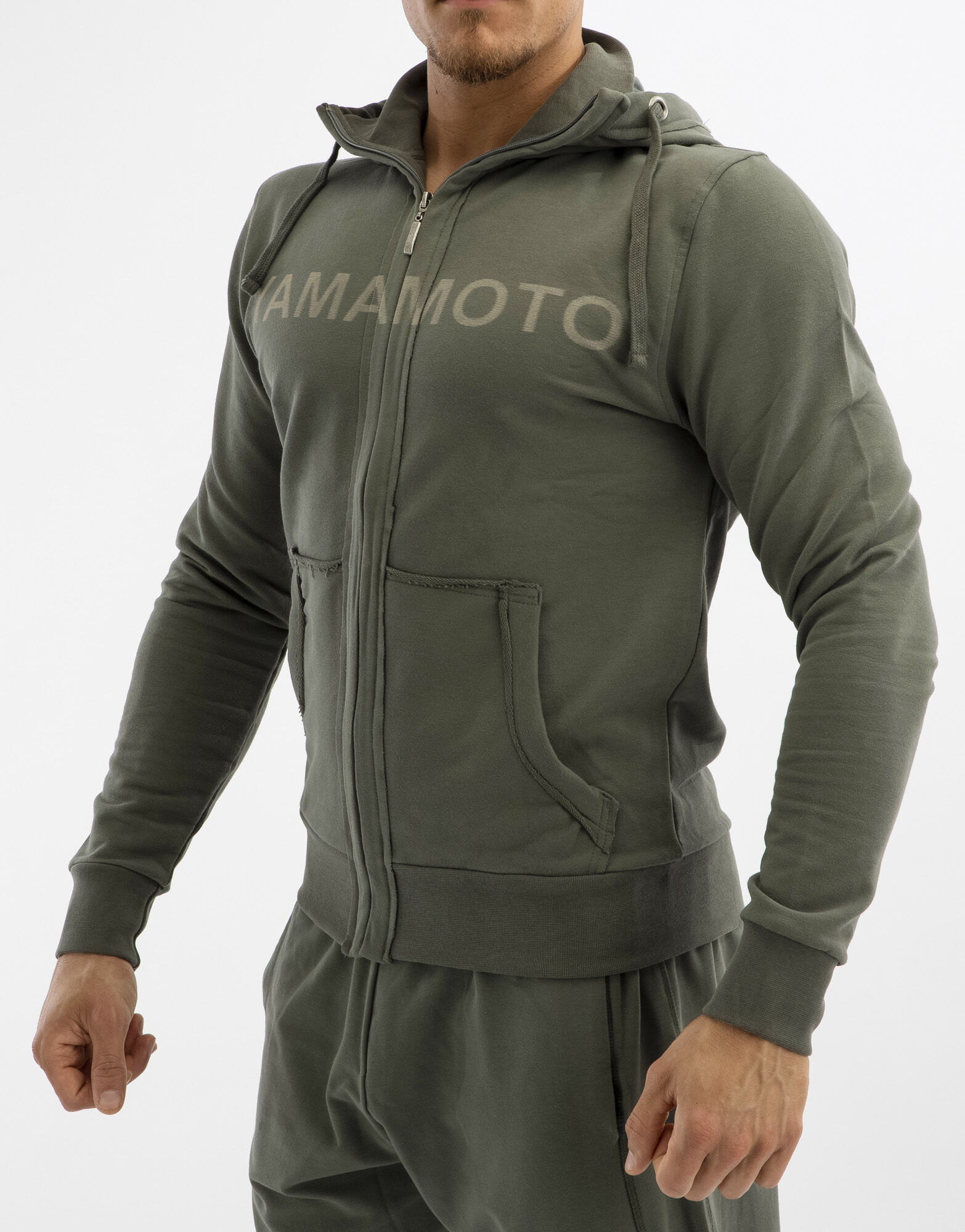 YAMAMOTO OUTFIT Sweatshirt Zip Colore: Grigio L