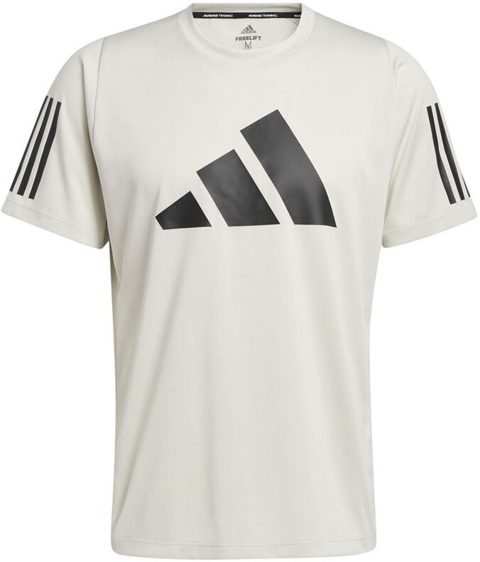 ADIDAS maglietta palestra logo avorio uomo M