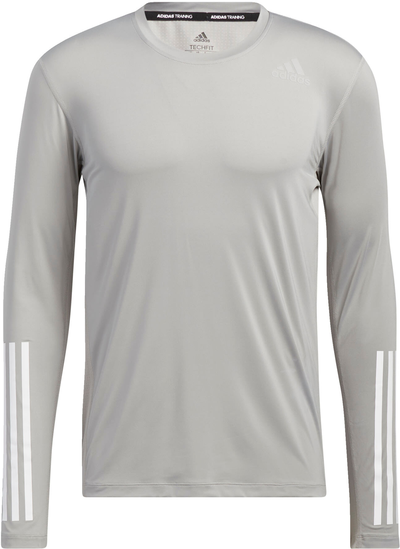 adidas Techfit 3-Stripes Fitted Longsleeve Grijs - XS