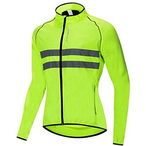 WOSAWE Heren Fietsjassen Waterdicht Lichtgewicht Vest Motorfiets Wind Reflecterende Jas Hardlopen Bergbeklimmen Sportkleding(BL215 Groen 3XL)