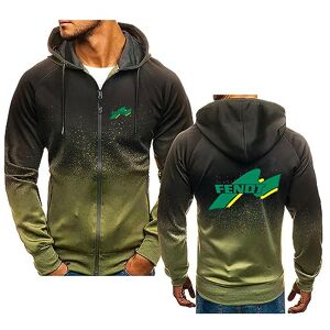 HARLSO Heren hoodies met rits, sweatshirts voor FENDT, casual vest met lange mouwen, tops, lente en herfst, gradiëntkleur, trui,Green-3XL