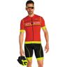 BOBTEAM Scatto Set (fietsshirt + fietsbroek), voor heren rood/neon geel S-2XL male