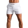 Panegy Heren sweatshorts korte joggingbroek katoen relaxshorts ademende sportshorts voor joggen yoga training, wit, XL
