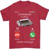 3Tees Liverpool roept grappig voetbal heren T-shirt katoen Gildan, Rood, L