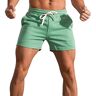 Panegy Heren sweatshorts korte joggingbroek katoen relaxshorts ademende sportshorts voor joggen yoga training, groen, L