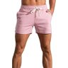 Panegy Heren sweatshorts korte joggingbroek katoen relaxshorts ademende sportshorts voor joggen yoga training, roze, M