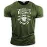 bebak Heren Gym T-shirt   Bodybuilding T-shirt Gym Kleding Viking Strongman Training Top, Militair Groen, XXL