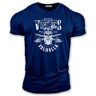 bebak Heren Gym T-shirt   Bodybuilding T-shirt Gym Kleding Viking Strongman Training Top, marineblauw, M