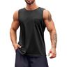 Runcati Tanktop voor heren, mouwloos T-shirt, sport, training, fitness, spiershirt, bodybuilding, mode tops, zwart, M