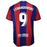 Futbol Club Barcelona Thuisshirt 2023/2024 Lewandowski 9 officiële replica met volwassenenlicentie, Blauw / rood (azulgrana), L