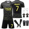 Ronronner Voetbalshirt voor kinderen, voetbalshirt, korte mouwen, set, voetbaljersey, voetbalshirt met sokken voor volwassenen en kinderen, 7, 150-160